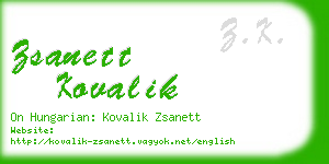 zsanett kovalik business card